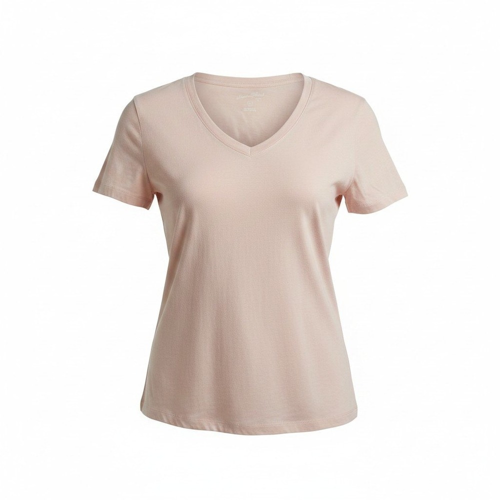 Universal Thread V-Neck T-Shirt Womens XS Peach Pink Excellent Cotton Basic‎
